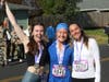 Excited Napa Valley Half-Marathon runners celebrate the accomplishment, March 6, 2022.
