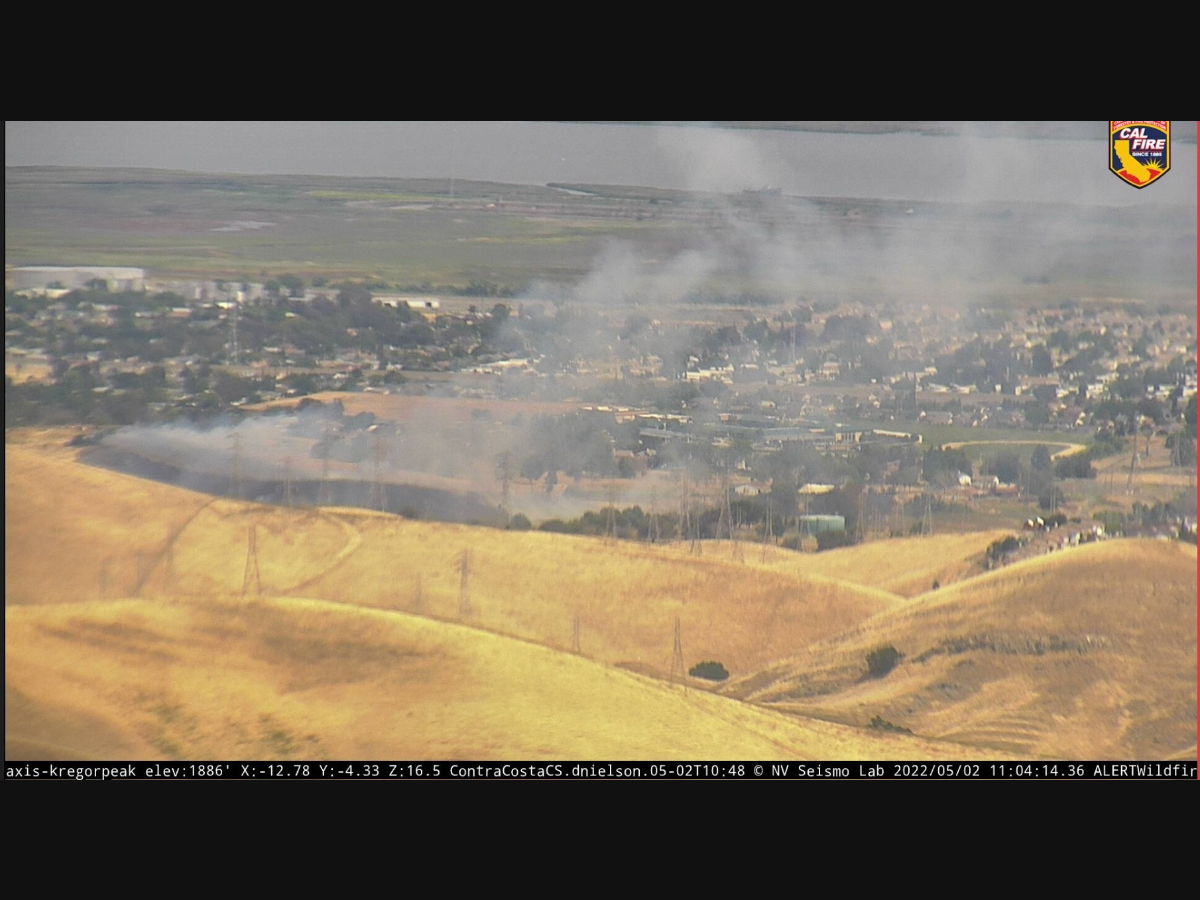 The Leland Fire burns Monday morning in Pittsburg.