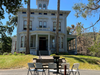 Chairs and a podium are set up for a "Destination Wedding" at the John Muir House in Martinez, California. The Contra Costa County Clerk-Recorder's Office said its "Destination Wedding" program is popular among local couples.