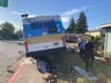 The bus driver and one passenger were on a Petaluma Transit bus when it crashed Thursday morning on Maria Drive at East Washington Street, police said.