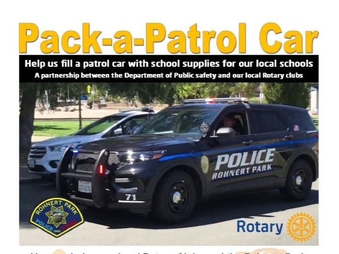 Help "Pack-A-Patrol Car" from 5 p.m. until 9 p.m. Friday nights, Aug. 12, Aug. 19 and Aug. 26.