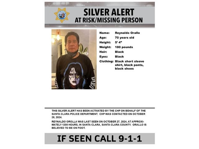 Silver Alert Issued For Missing Santa Clara Man | Milpitas, CA Patch