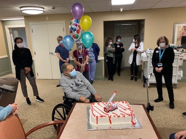Bill Ridgley Celebrates With Fire Engine Cake