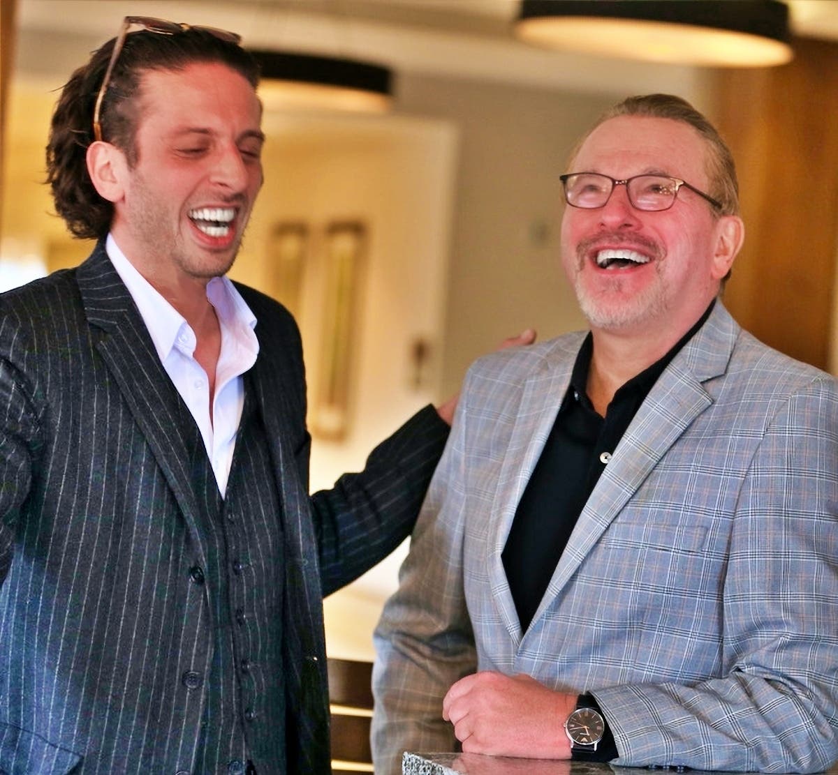 Left to right:  K9WEAR CEO and longtime Boston resident James Straggas and retail veteran Frank Cammarata