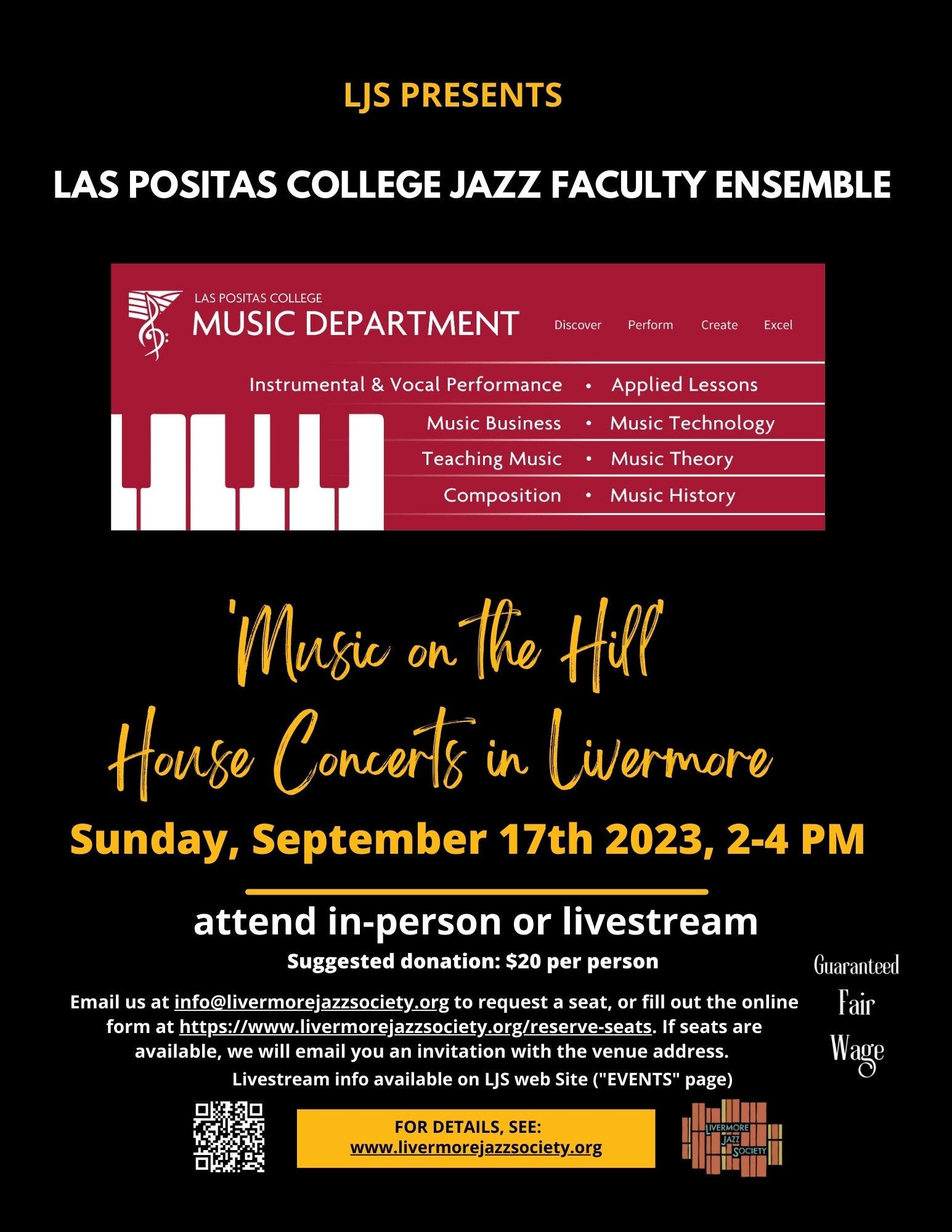 Sep 17 | House Concert -- Las Positas College Jazz Faculty Ensemble: |  Livermore, CA Patch