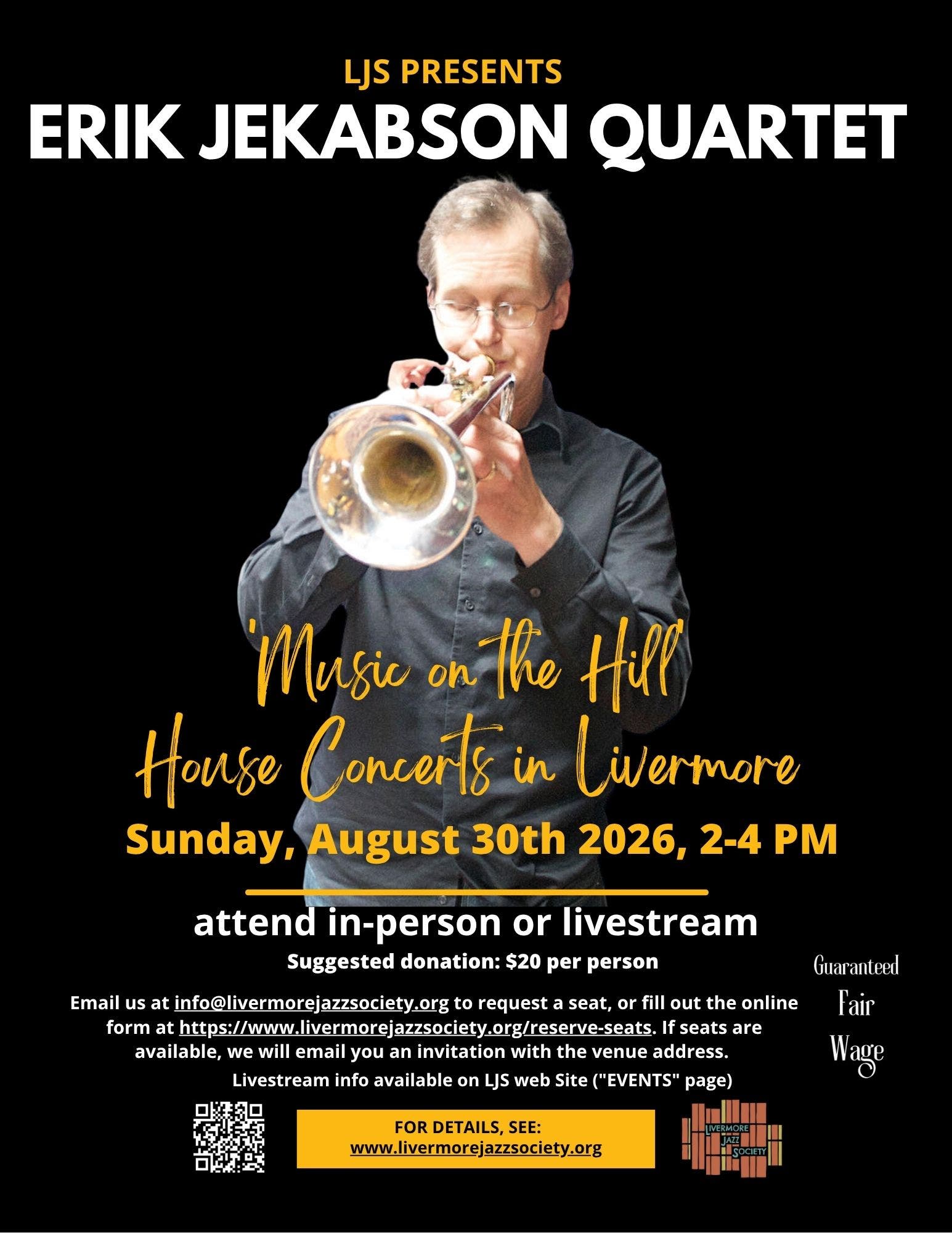 House Concert in Livermore -- The Erik Jekabson Quartet