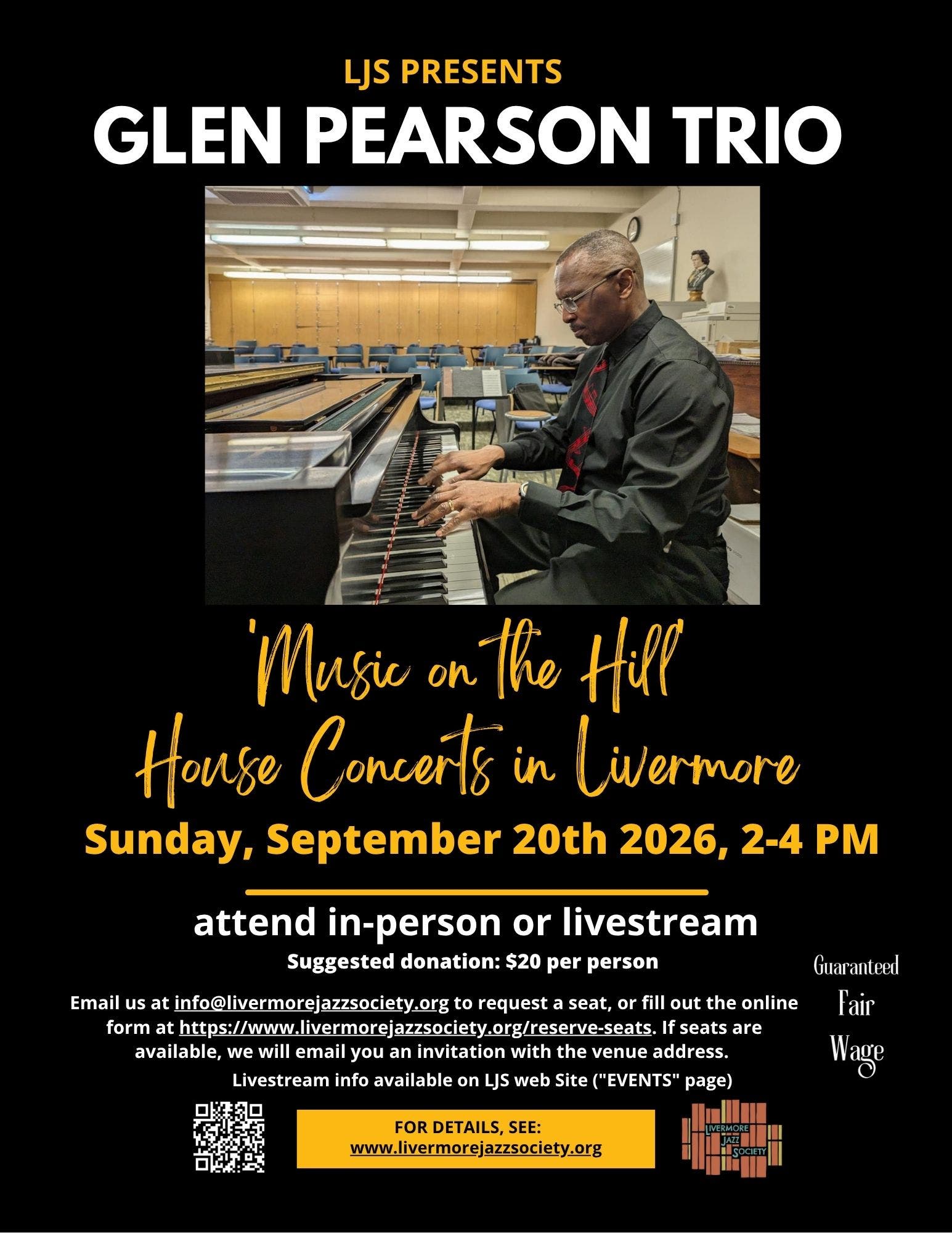 House Concert in Livermore -- The Glen Pearson Trio