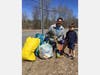 Eric and Kaiden Waite (4) participate in WLCT's Earth Day Litter Cleanup 2020