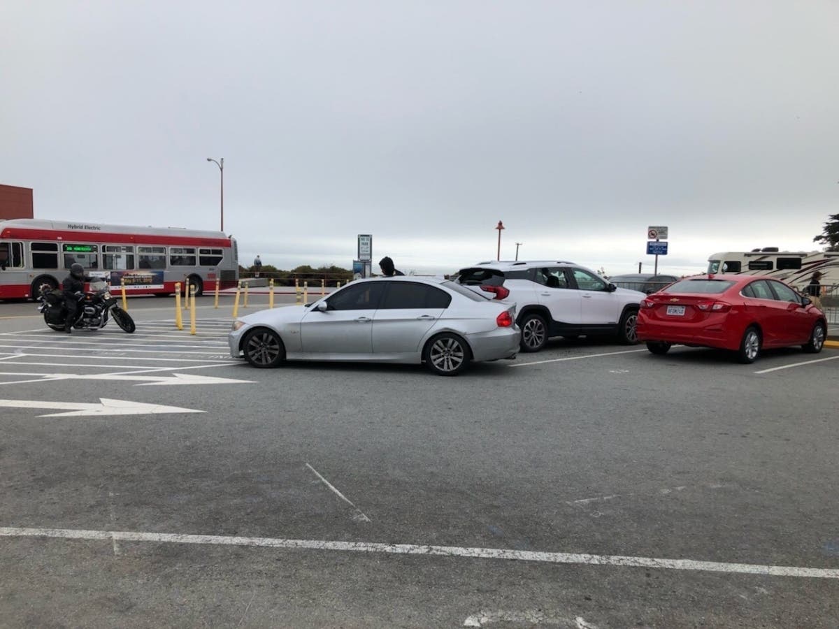 BMW allegedly fleeing the scene of hit-and-run in Marin County, CA.