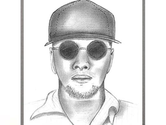 Sketch of suspect in reported bank robbery on Ramon Road, Thousand Palms, CA.
