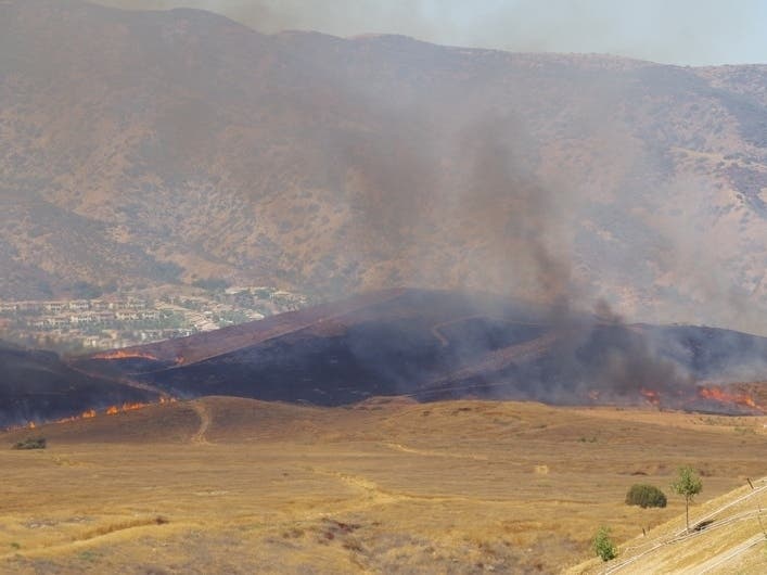 Photo from Sunday about 11:30 a.m., taken from a new housing tract on the east side of Interstate 15.
