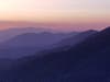 Leaving Idyllwild, San Jacinto Valley and lake in background.