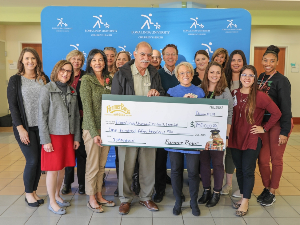 Farmer Boys reached the milestone of more than $1 million donated to Loma Linda University Children's Hospital since first partnering with the hospital in 2000.