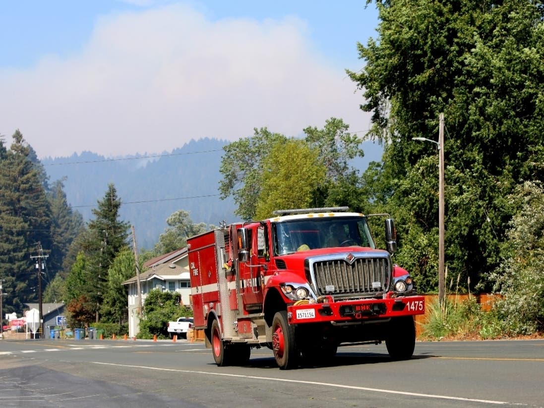 Crew enroute to LNU Lightning Complex fires in Guerneville area.