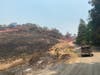 Charred stretch along Big Ridge and Chemise roads following the Walbridge Fire.