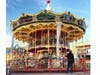 The San Francisco Pier 39 Carousel boasts hand-painted images of such local landmarks as the Golden Gate Bridge, Coit Tower, Chinatown, Lombard Street and Alcatraz.