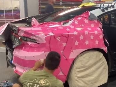 "Wrap" experts from Chaz Design volunteered to transform the Watsonville police vehicle.