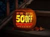 Buy one Jimmy John's sandwich, and get another half-off for the Hallowen season.