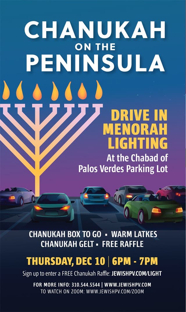 Dec 10 Giant Menorah Lighting Chanukah 2020 Rancho Palos Verdes 