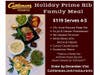 A "Holiday Prime Rib Roast Family Meal" serves four to five from Cattlemens restaurants.