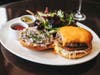 The "Butchered Burger" is among game-day specials at Baltaire Restaurant in Brentwood/LA.