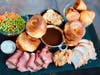 Market Tavern LA's "English Roast" special can be ordered for Super Bowl Sunday from Original Farmers Market, Los Angeles.