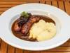 Bangers and mash are among St. Paddy specials at Market Tavern at Original Farmers Market, Los Angeles.