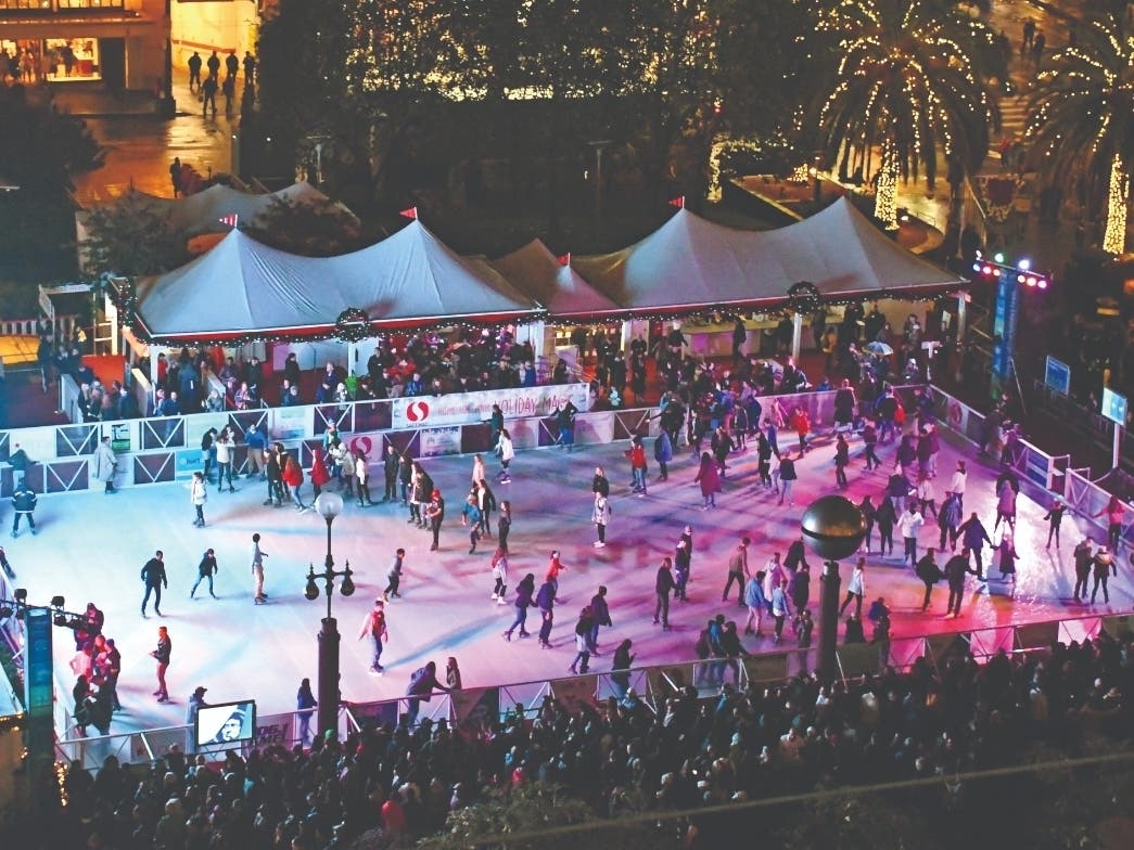 The 2021-22 Safeway Holiday Ice Rink is at Union Square, 333 Post St., San Francisco, CA.