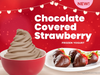 The new, limited-time Valentine's Day-inspired "Chocolate Covered Strawberry" flavor is at Yogurtland stores, along with gift-card promo.
