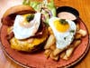 A Jaranita Burger with bacon, fried egg, cheese & chimichurri, is among Mother's Day weekend brunch options at Jaranita Peruvian Rotisserie in San Francisco.