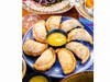 Empanadas are among menu options for Peruvian Independence Day celebrations at Jaranita in San Francisco, CA.