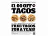 Get $1 off tacos all day on National Taco Day at Chronic Tacos throughout Southern California.