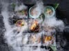 Among Halloween weekend brunch offers is the Nazo 9, a "mysterious box of nine sashimi delights" unveiled tableside with dry ice,  at Lumi by Akira Back in the Gaslamp in San Diego.
