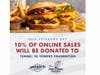 On Nov. 11, 10% of online and app orders will be donated to Tunnel to Towers Foundation at Wayback Burgers.