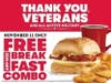 Wendy's is giving a free breakfast combo on Veterans Day morning to vets and active duty with military ID.