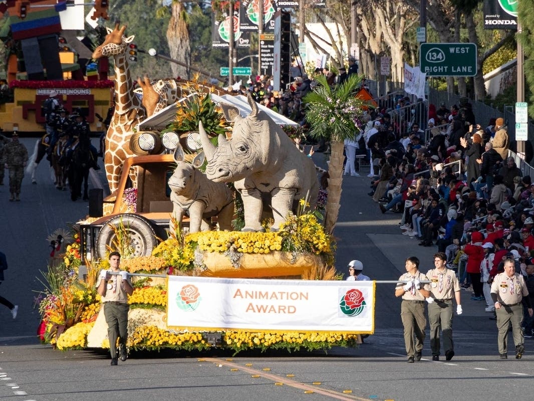“Celebrating 50 Years of Conservation” was the theme of San Diego Zoo Wildlife Alliance's award-winning float in the 2023 Tournament of Roses parade.