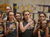 Sayville Middle School Volleyball Teams Salute During the National Anthem