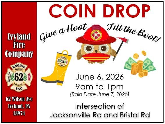 FUNDRAISER: Ivyland Fire Company Coin Drop