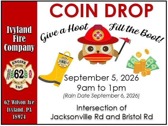 FUNDRAISER: Ivyland Fire Company Coin Drop