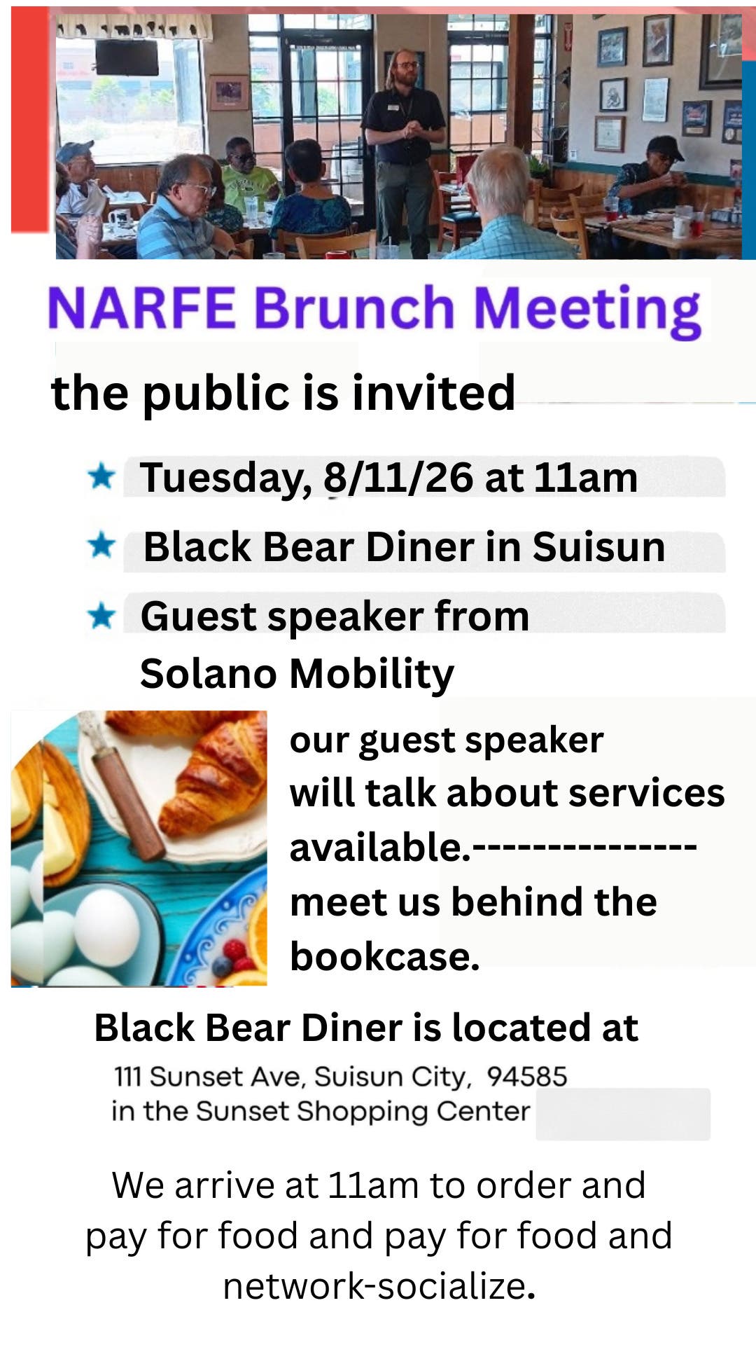 Solano Mobility-transportation to speak at NARFE meeting on 8/11