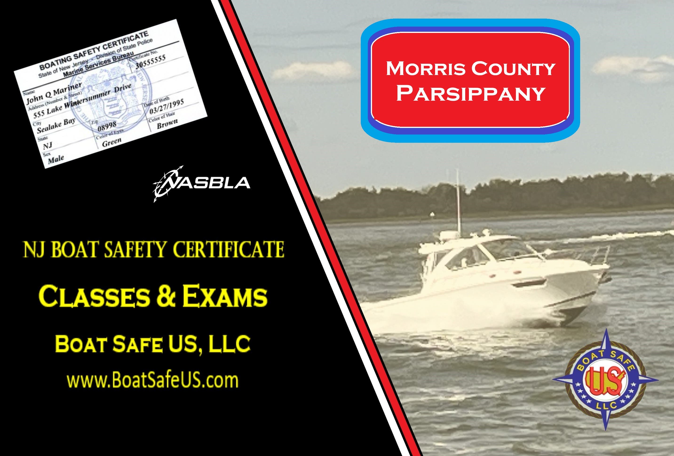 Boater Safety Class & Exam in Nearby Parsippany (One Day)