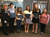 Twenty-first Star Chapter NSDAR presents DAR Good Citizen Awards to students from the Maine and Niles Townships High Schools. L-R: Chapter Regent, Gail Enault; Louis Isaac Siegel, Niles North; Malaika Syeda Zaidi, Maine West; Isabella Garcia, Maine East; 