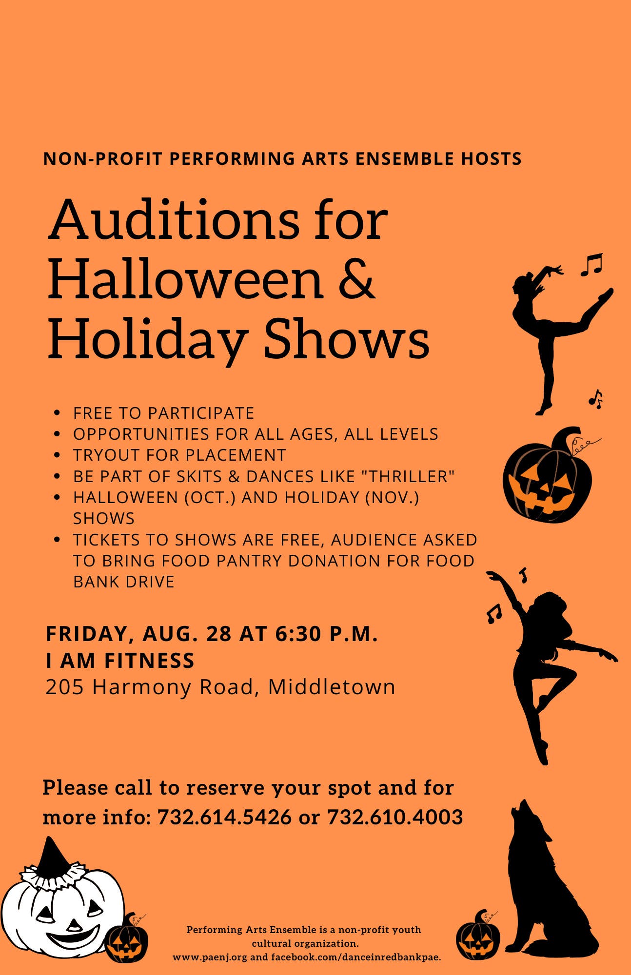 Auditions for Halloween & Holiday Shows