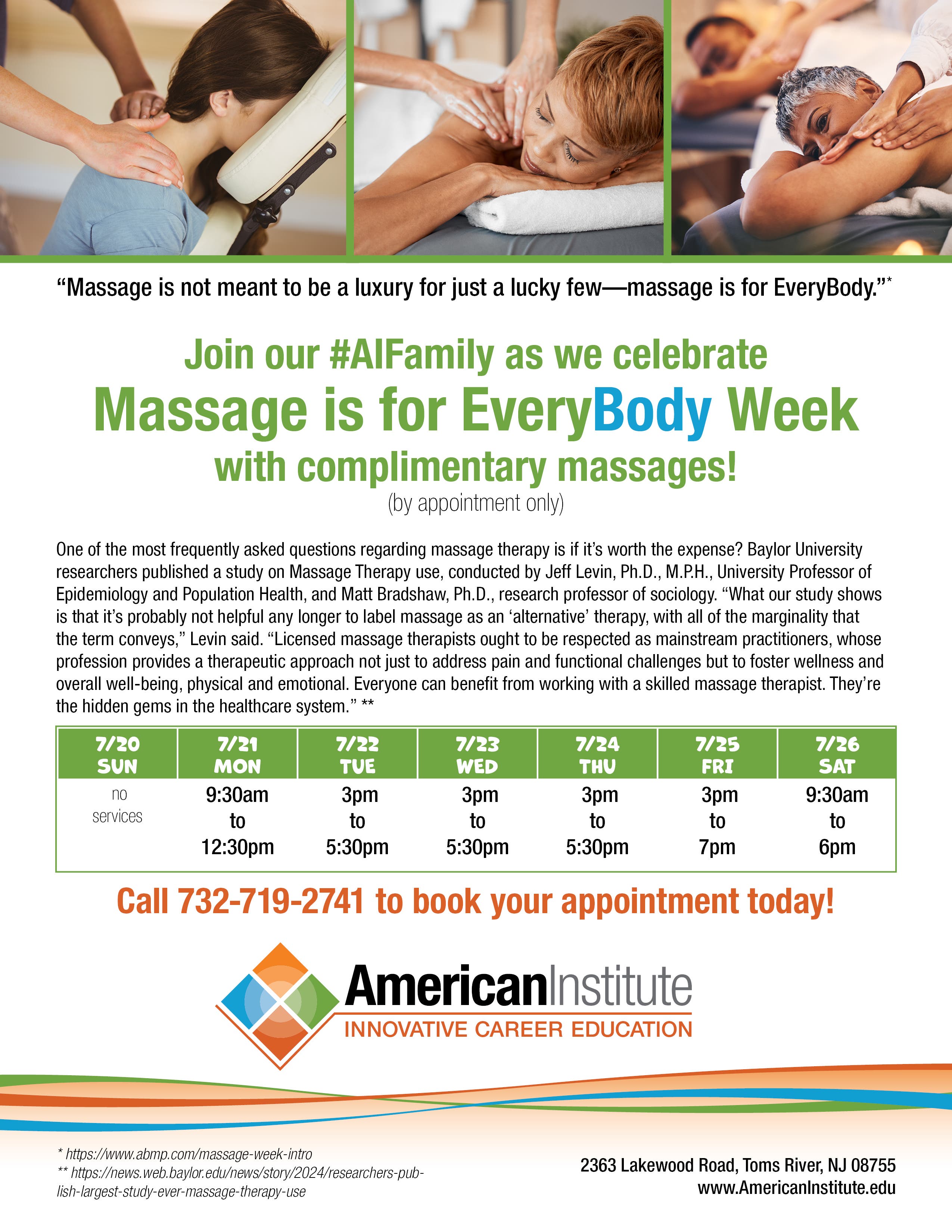 Massage is for EveryBody - American Institute