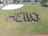 Memorial Students spell out "Hello" as part of Start with Hello week, which fosters an inclusive atmosphere for all.