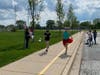 Runners approaching the Finish Line.