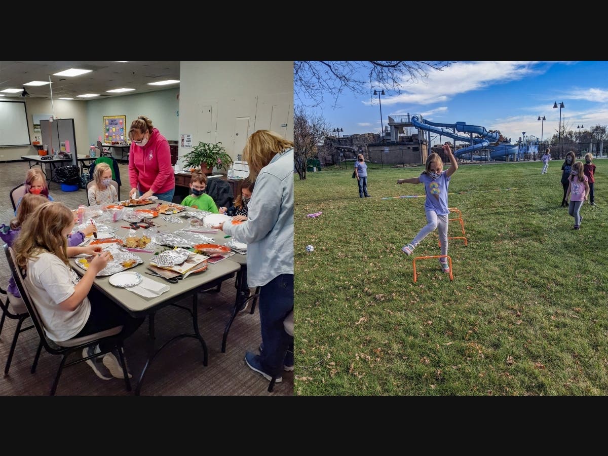 Remote Enrichment Center participants partaking in indoor and outdoor enrichment activities