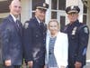 Police Commissioner Kenneth Jackson, Inspector Michael Doyle, Mayor Theresa Trouvé and Detective Richard Pedone.