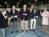 Mayor Theresa Trouvé administers the oath of office to (from left) Trustee John Delany, Deputy Mayor Robert Bolebruch, Trustee Louis Minuto and Trustee Colleen Foley.