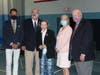 Mayor Theresa Trouvé (center) with newly re-elected Trustee Louis Minuto, Deputy Mayor Robert Bolebruch and Trustees Colleen Foley and John Delany.
